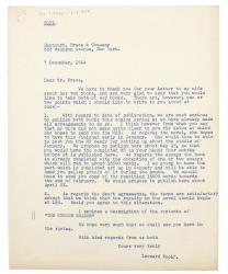 Image of typescript letter from Leonard Woolf to Harcourt, Brace and Company, Inc. (07/12/1924)  page 1 of 1
