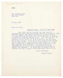 Image of typescript letter from Leonard Woolf to the Fountain Press (16/05/1929) page 1 of 1