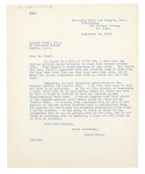 Image of typescript letter from Donald Brace to Leonard Woolf (25/09/1929) page 1 of 1