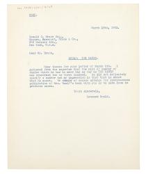 Image of typescript letter from Leonard Woolf to Donald Brace (13/03/1931) signed by Woolf