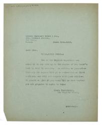 Image of typescript letter from The Hogarth Press to Harcourt, Brace and Company (25/03/1936) page 1 of 1