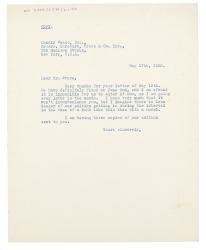 Image of typescript letter from The Hogarth Press to Donald Brace (17/05/1938) page 1 of 1
