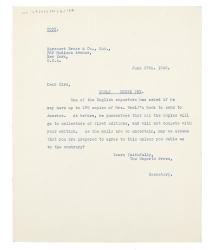 Image of typescript letter from The Hogarth Press to Harcourt, Brace and Company Inc (27/06/1940) page 1 of 1