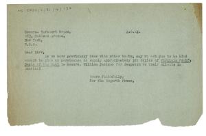 Image of typescript letter from The Hogarth Press to Harcourt, Brace and Company (06/02/1942) page 1 of 1