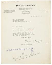 Image of a Letter from Curtis Brown Ltd to Virginia Woolf (21/10/1933)