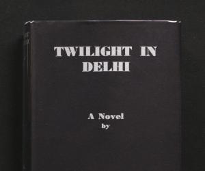 Black Cover with White Letters reading Twilight in Delhi A Novel by. 