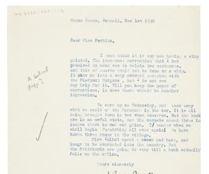 Image of a Letter from Virginia Woolf to Miss Perkins (01/12/1940)