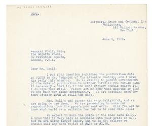 Image of a Letter from Donald Brace to Leonard Woolf (09/06/1933)